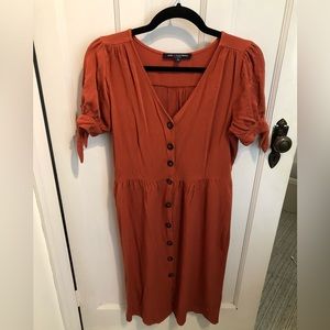 Orange Button Up Dress